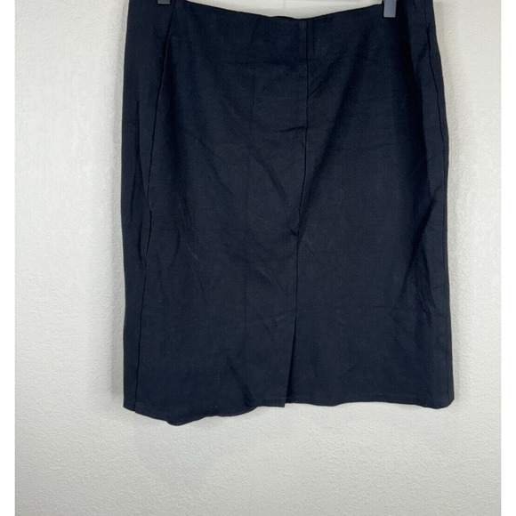 Halston Women's Elastic Waist Pull-On Skirts Flat Front Back Slit‎ Black Size XL - Picture 5 of 11
